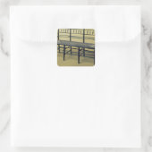Slijpstoel (hout en spruw) vierkante sticker (Tas)