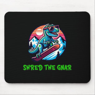 Slijt De Gnar Grappige Snowboarden Dinosaur T-rex  Muismat