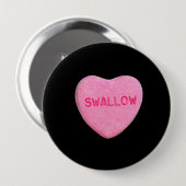 Slik Candy Heart Ronde Button 4,0 Cm (Voorkant /achterkant)