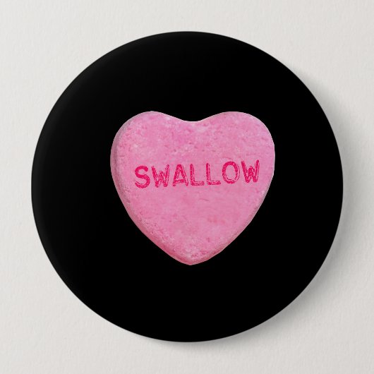 Slik Candy Heart Ronde Button 4,0 Cm (Voorkant)