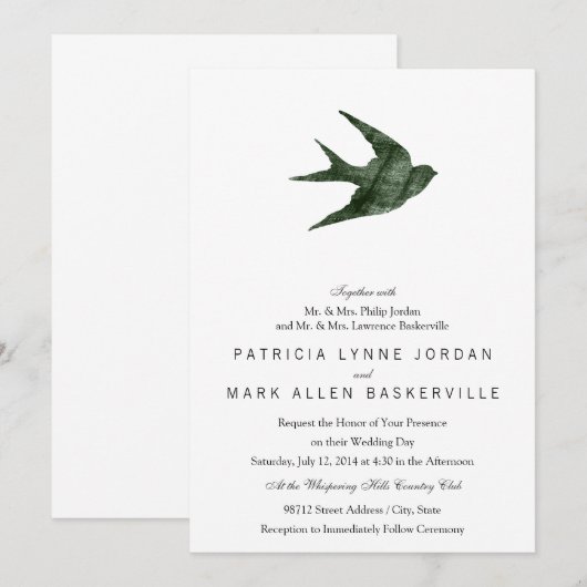 Slik door (Letterpress-stijl) Kaart (Voorkant / Achterkant)