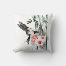 Slik door met Bamboe en bloemen Klassiek