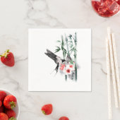 Slik door met Bamboe en bloemen Klassiek Servet (Insitu)