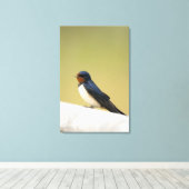 Slik door op een Wooden Ledge Canvas Afdruk (Insitu (Houten vloer))
