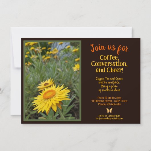 Slik een glimlach & vier het samen koffieochtend i kaart (Achterkant)