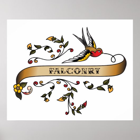 Slik en blader door met Falconry Poster (Voorkant)