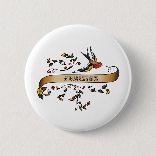 Slik en blader door met feminisme ronde button 5,7 cm (Voorkant)