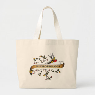 Slik en blader door met microbiologie grote tote bag