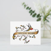 Slik en blader met sociaal werk briefkaart (Staand voorkant)