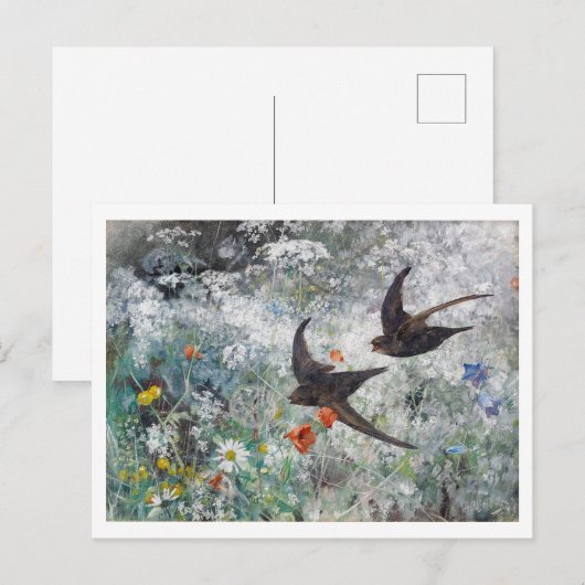 Slik en bloemveld Bruno Liljefors Briefkaart (Voorkant / Achterkant)