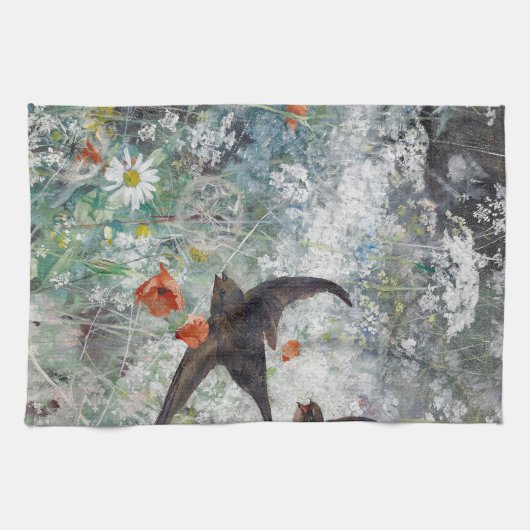 Slik en bloemveld Bruno Liljefors Theedoek (Horizontaal)