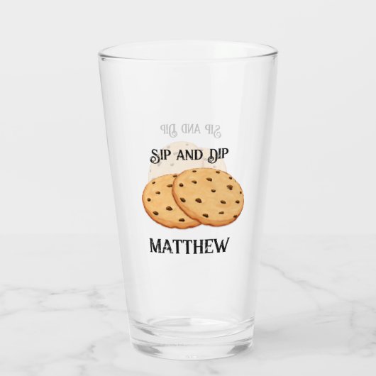 Slik en Dip Persoonlijke Melk en Koekjes Glas (Achterkant)