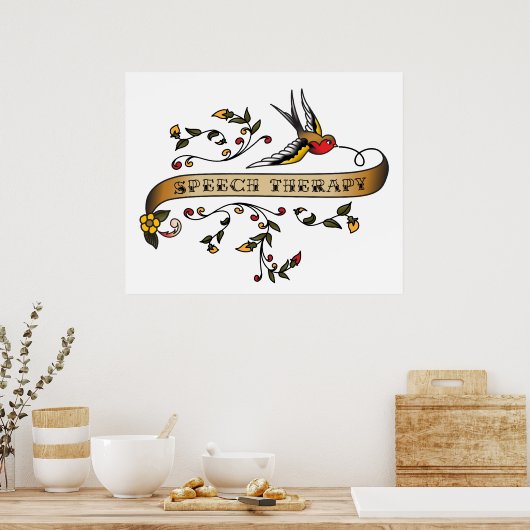 Slik en Rol met de Therapie van de Toespraak Poster (Keuken)