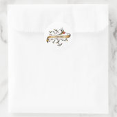 Slik en scroll met poëzie ronde sticker (Tas)