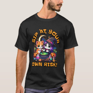 Slik op eigen risico Schattige Heksenkatten Hallow T-shirt
