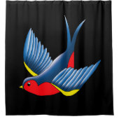 Slik rood blauw Tattoo door Douchegordijn (Voorkant)