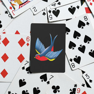 Slik rood blauw Tattoo door Pokerkaarten
