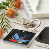Slik rood blauw Tattoo door Sleutelhanger (Voorkant Rechts)