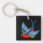 Slik rood blauw Tattoo door Sleutelhanger (Voorkant)