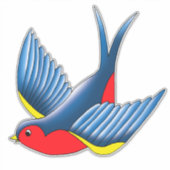 Slik rood blauw Tattoo door Sticker (Voorkant)
