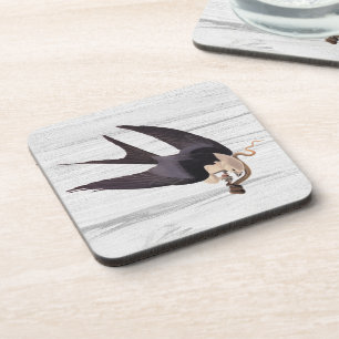 Slik Tailed Hawk door met een slang op Rustic Grey Bier Onderzetter