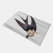 Slik Tailed Hawk door met een slang op Rustic Grey Deurmat (Schuin)