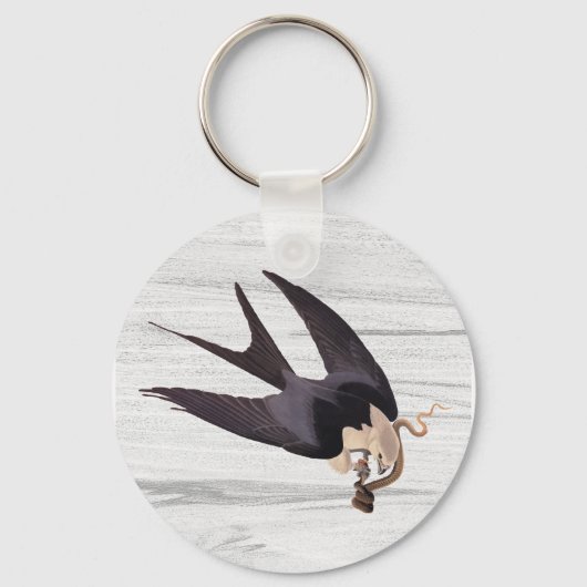 Slik Tailed Hawk door met een slang op Rustic Grey Sleutelhanger (Voorkant)