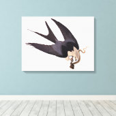 Slik Tailed Hawk door met Snake  Audubon Canvas Afdruk (Insitu (Houten vloer))