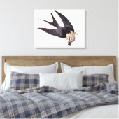 Slik Tailed Hawk door met Snake  Audubon Canvas Afdruk (Insitu (Slaapkamer))