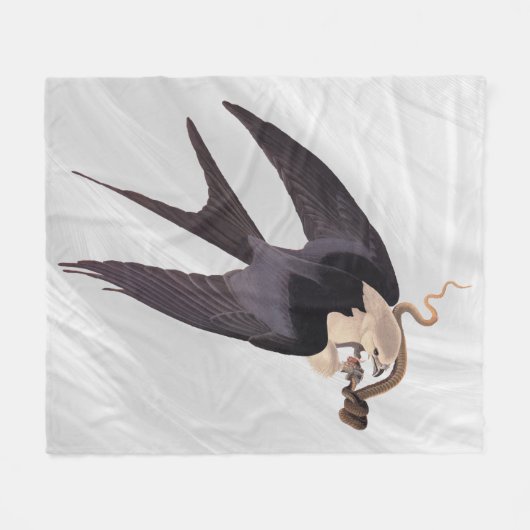 Slik Tailed Hawk door met Snake Audubon Fleece Deken (Voorkant (Horizontaal))
