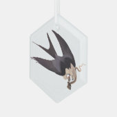 Slik Tailed Hawk door met Snake  Audubon Glas Ornament (Voorkant links)