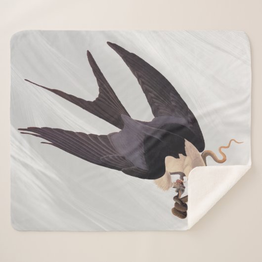 Slik Tailed Hawk door met Snake  Audubon Sherpa Deken (Voorkant (horizontaal))