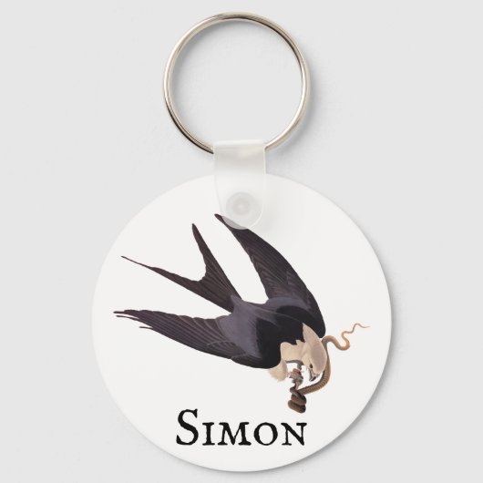 Slik Tailed Hawk door met Snake  Audubon Sleutelhanger (Voorkant)