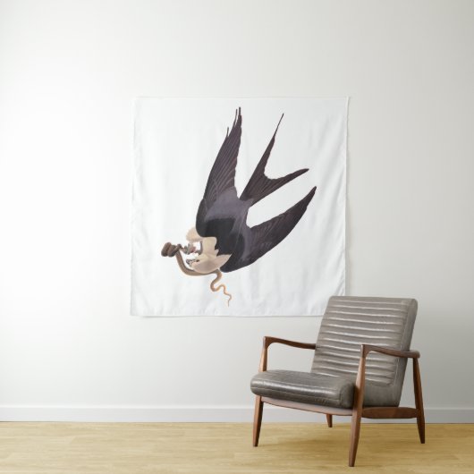 Slik Tailed Hawk door met Snake  Audubon Wandkleed (In Situ (horizontaal))