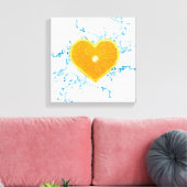 Slik van het Sinaasappel met de vorm van het hart Canvas Afdruk (Insitu (Woonkamer))