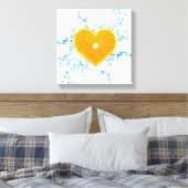 Slik van het Sinaasappel met de vorm van het hart Canvas Afdruk (Insitu (Slaapkamer))