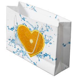 Slik van het Sinaasappel met de vorm van het hart Large Cadeautasje