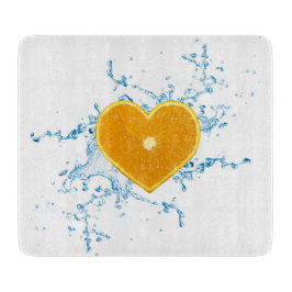 Slik van het Sinaasappel met de vorm van het hart Snijplank