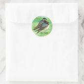 Slik, vogel, Natuur, Waterverf van wilde dieren Ronde Sticker (Tas)