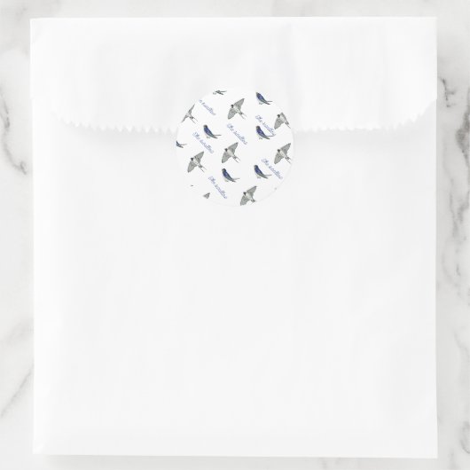 Slik vogel patroon ronde sticker (Tas)