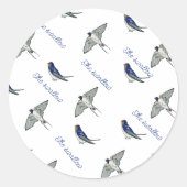 Slik vogel patroon ronde sticker (Voorkant)