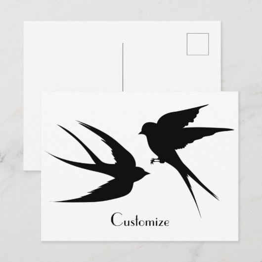 Slik vogels Silhouettes Thunder_Cove Briefkaart (Voorkant / Achterkant)