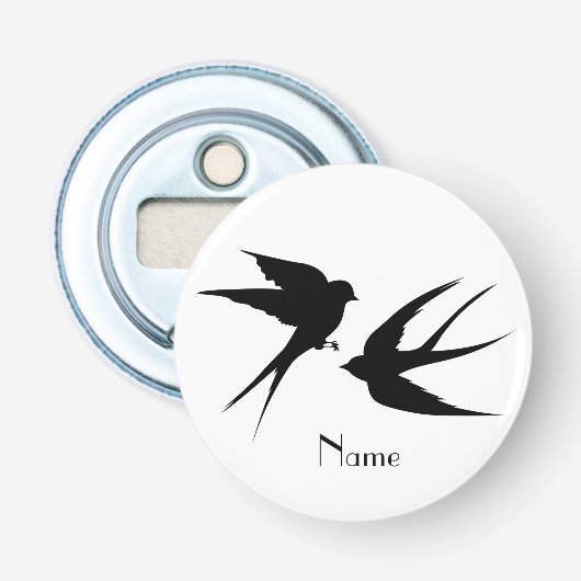 Slik vogels Silhouettes Thunder_Cove Button Flesopener (Voorkant)