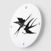 Slik vogels Silhouettes Thunder_Cove Grote Klok (Hoek)