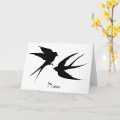 Slik vogels Silhouettes Thunder_Cove Kaart (Gele Bloem)