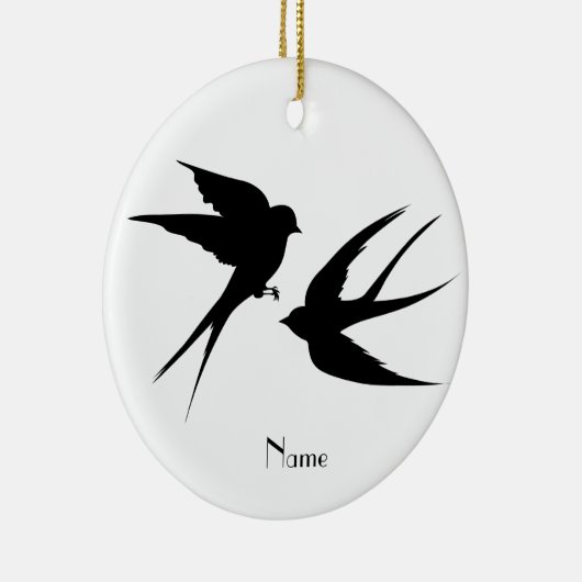 Slik vogels Silhouettes Thunder_Cove Keramisch Ornament (Rechts)