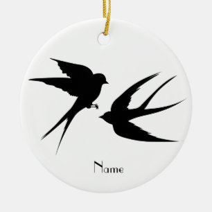 Slik vogels Silhouettes Thunder_Cove Keramisch Ornament
