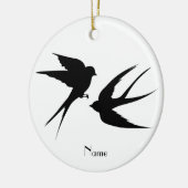 Slik vogels Silhouettes Thunder_Cove Keramisch Ornament (Links)