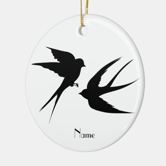 Slik vogels Silhouettes Thunder_Cove Keramisch Ornament (Links)