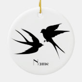 Slik vogels Silhouettes Thunder_Cove Keramisch Ornament (Achterkant)